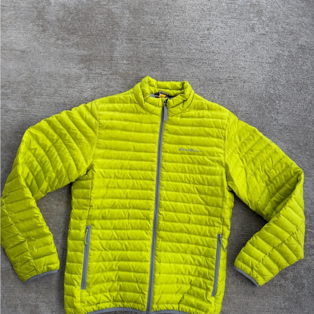 Eddie Bauer Mens S Travex EB700 Down Microlight Jacket Lime Green Hiking